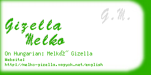 gizella melko business card